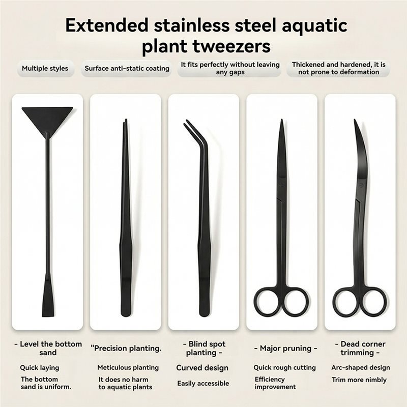 TFORU-Long Black Stainless Ste - Planted Aquarium Tool Kit review and price