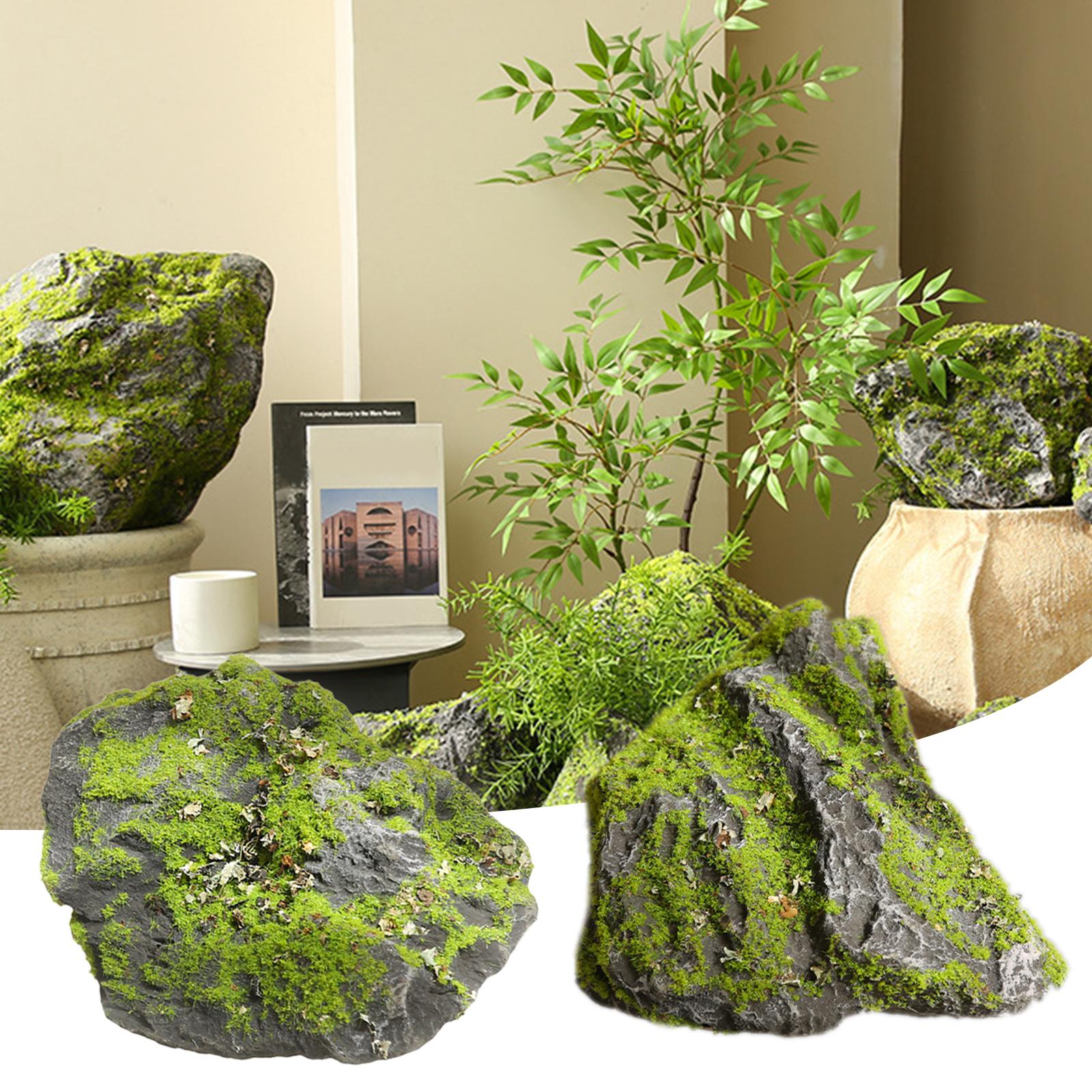 Fake Moss Stone Realistic Gree - Planted Aquarium With Rocks review and price