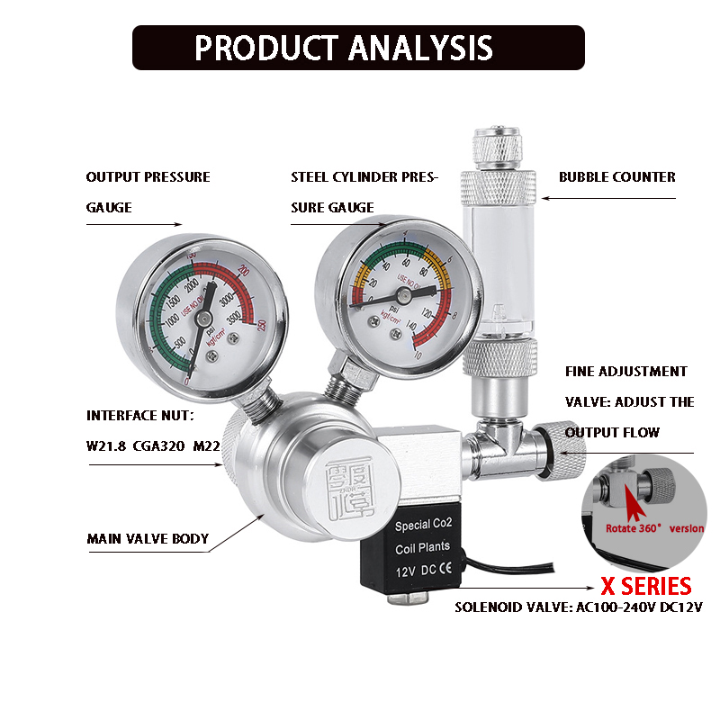 Aquarium CO2 Regulator Solenoi - Aquarium Plant Grass review and price